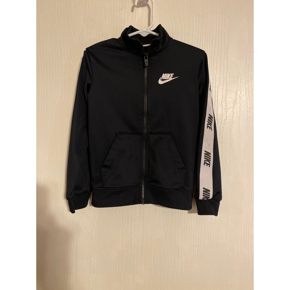 Nike Kids Track Jacket Black Full Zip Logo Taping 4T 0598